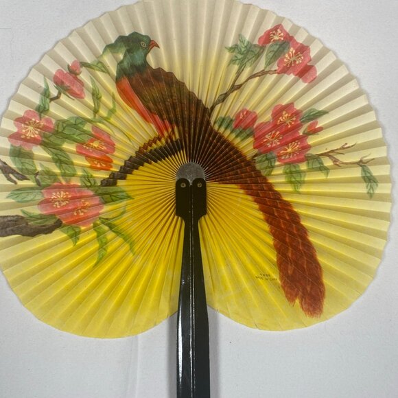4 Tree and Bird Motif 9" to 10" Hand Fans - Picture 4 of 11